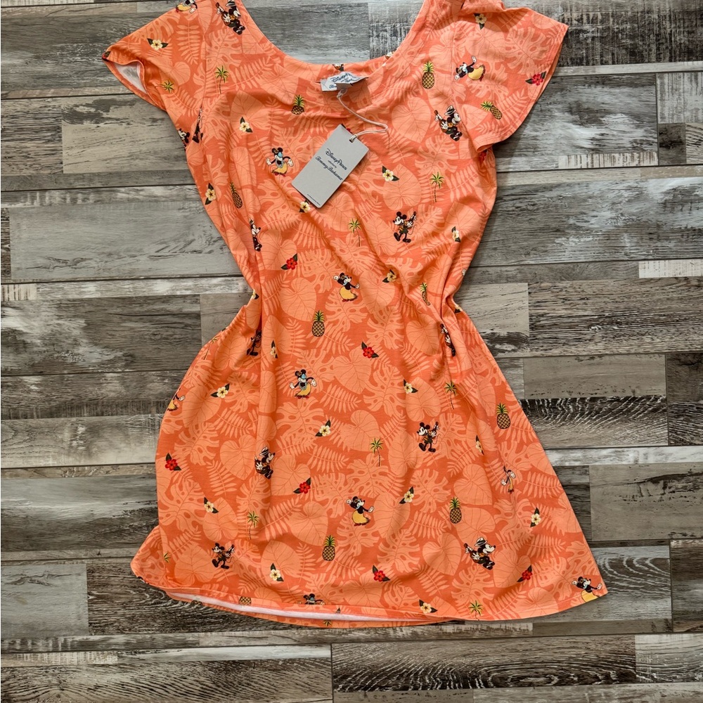 Orange Floral Print Disney Dress